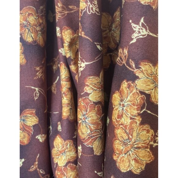 Cheri L. Strole Water Tex Floral Fabric By The Yard Brown Orange Rust Cotton BTY - Picture 6 of 6